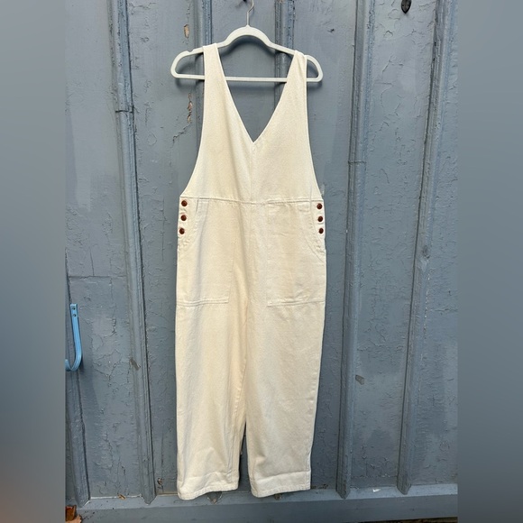 Alex Mill cream V neck denim jumpsuit, size M - Picture 5 of 16